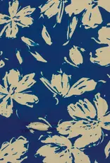 Viscosejersey two-tone kobalt/ecru