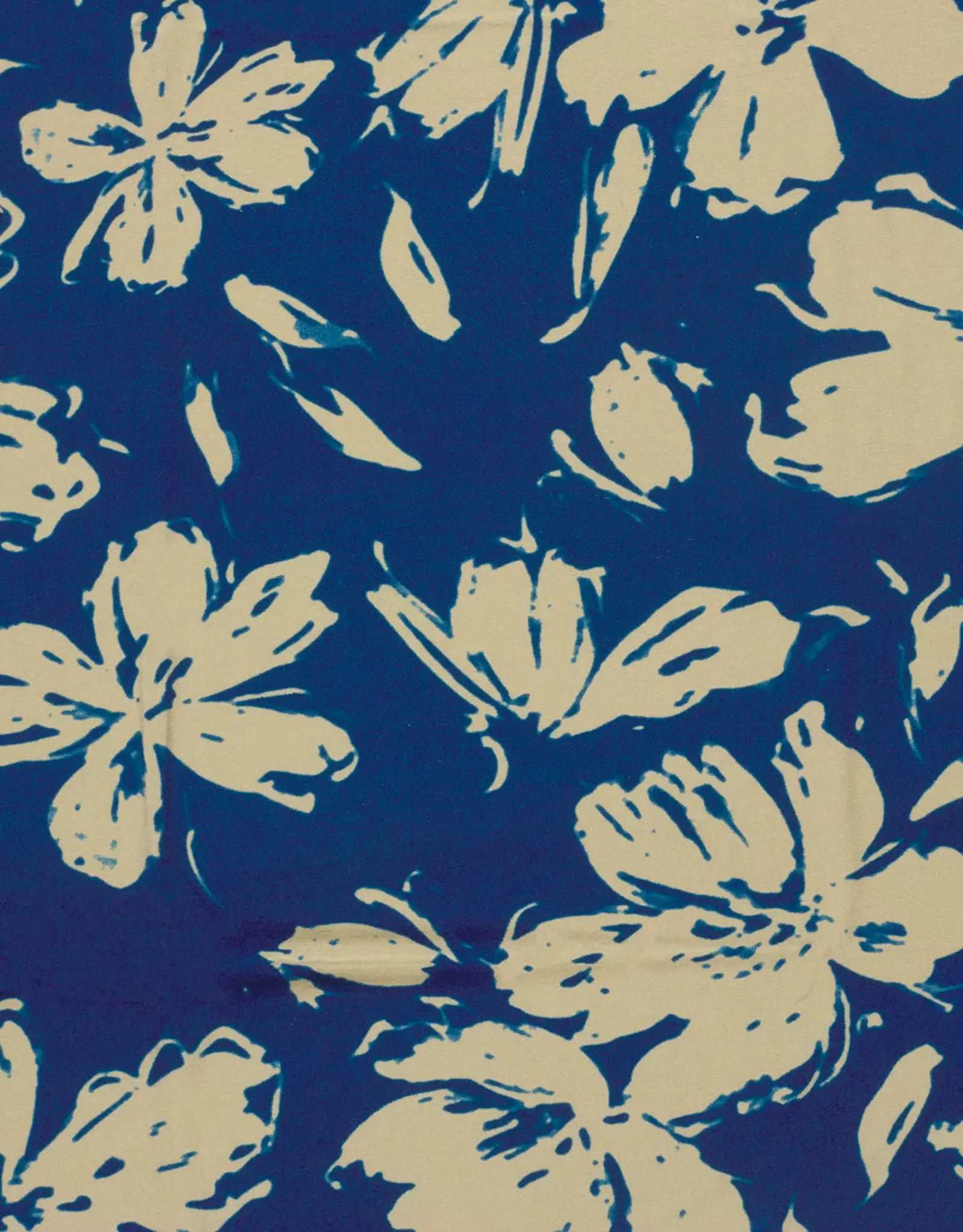 Viscosejersey two-tone kobalt/ecru