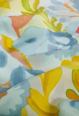 Viscose met subtiele glans schildertafereel pastel geel