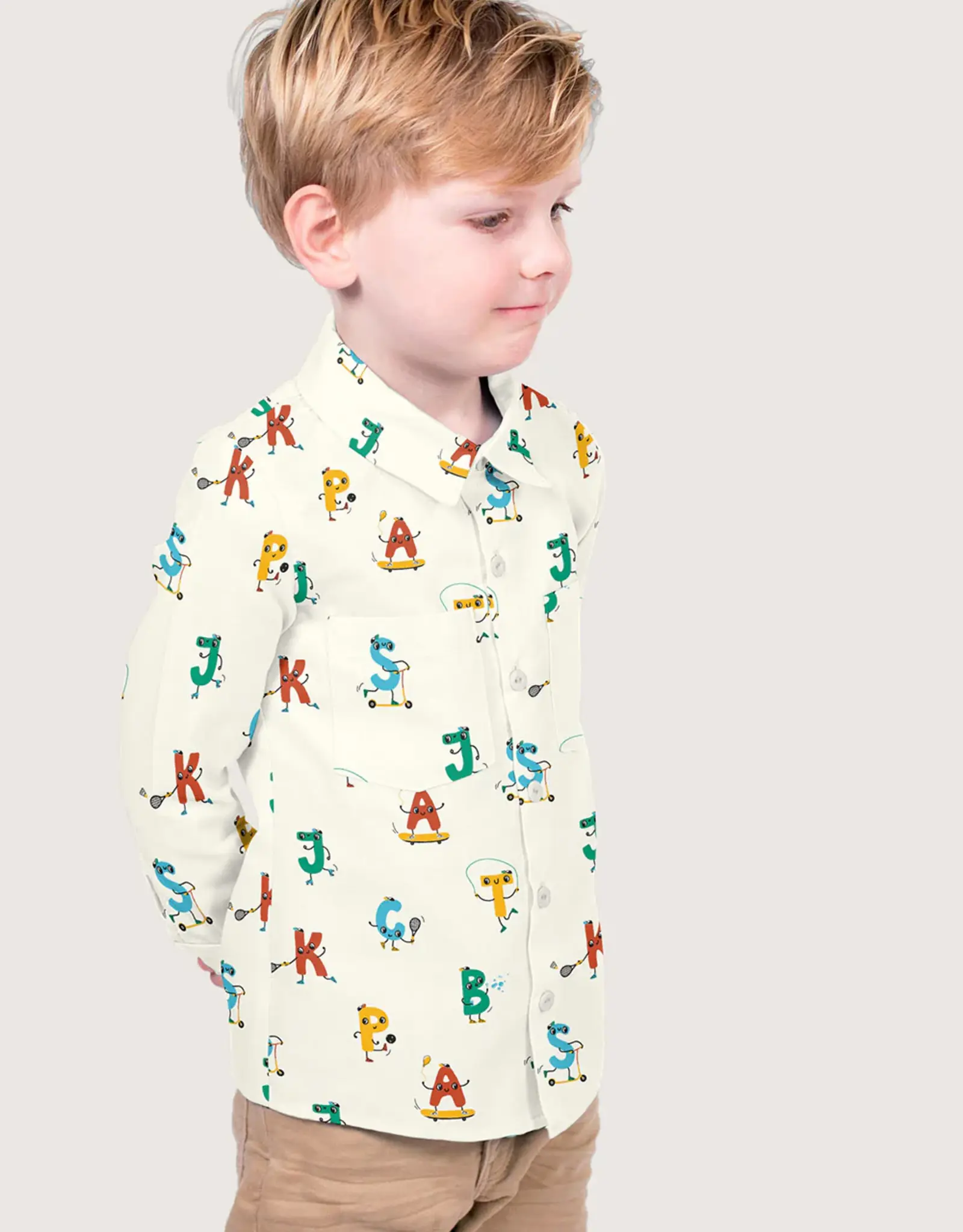 Katoen poplin sportieve alfabet letters