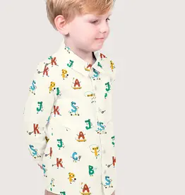 Katoen poplin sportieve alfabet letters