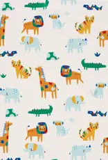 Katoen poplin geblokte dieren