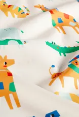 Katoen poplin geblokte dieren