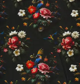 Canvas digitaal bedrukt vogels en bloemen