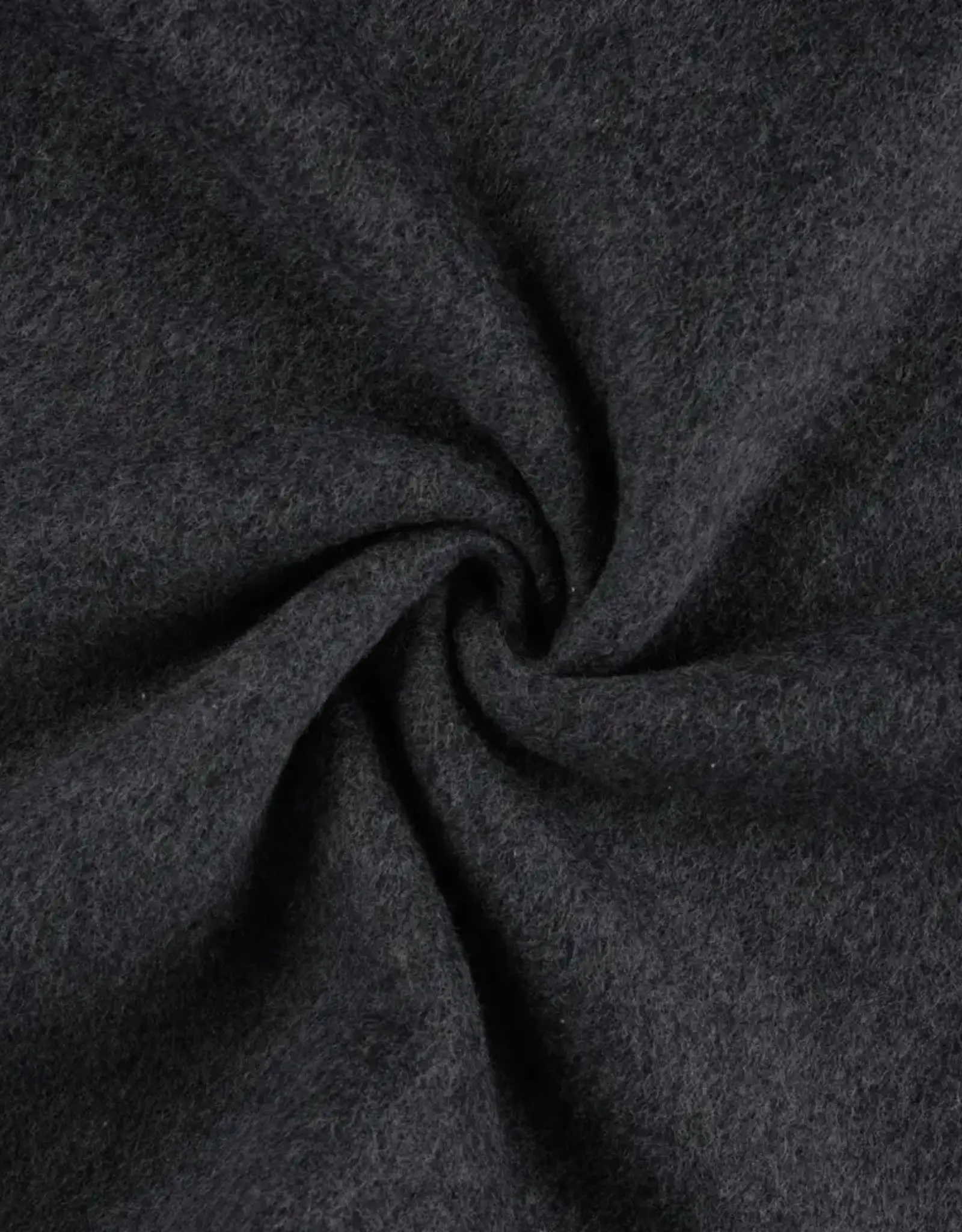 Katoen fleece organic antraciet  melange
