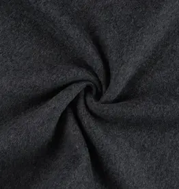 Katoen fleece organic antraciet  melange