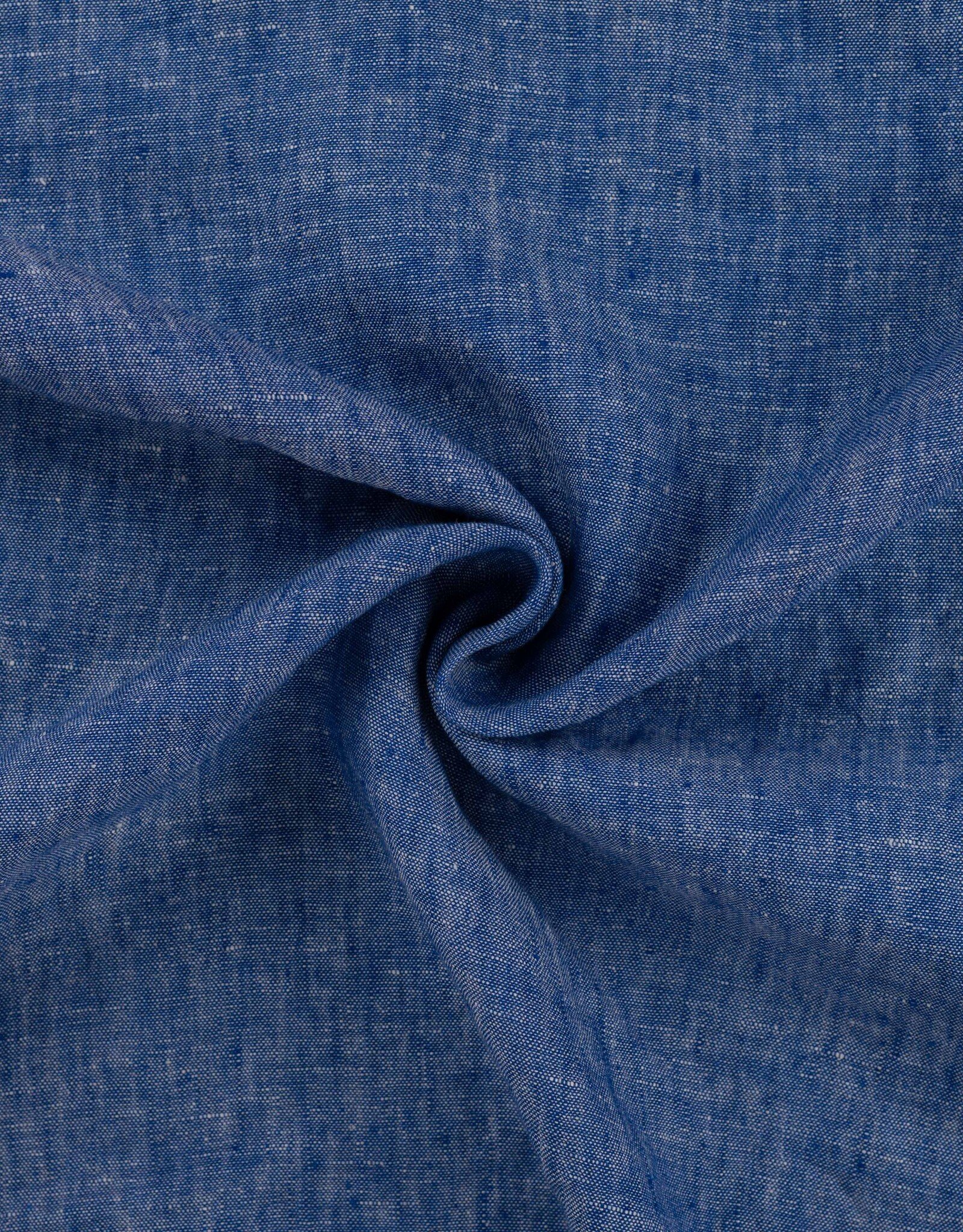 Linnen uni mélange koningsblauw georgio