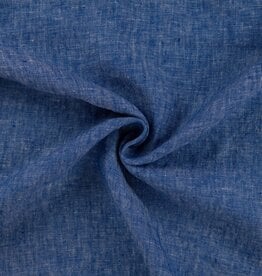 Linnen uni mélange koningsblauw georgio