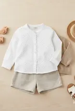 Rib jersey offwhite met studs