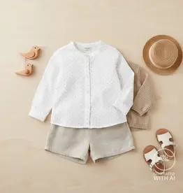 Rib jersey offwhite met studs