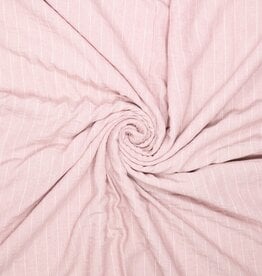 Linnenmengsel met krijtgestreep rose