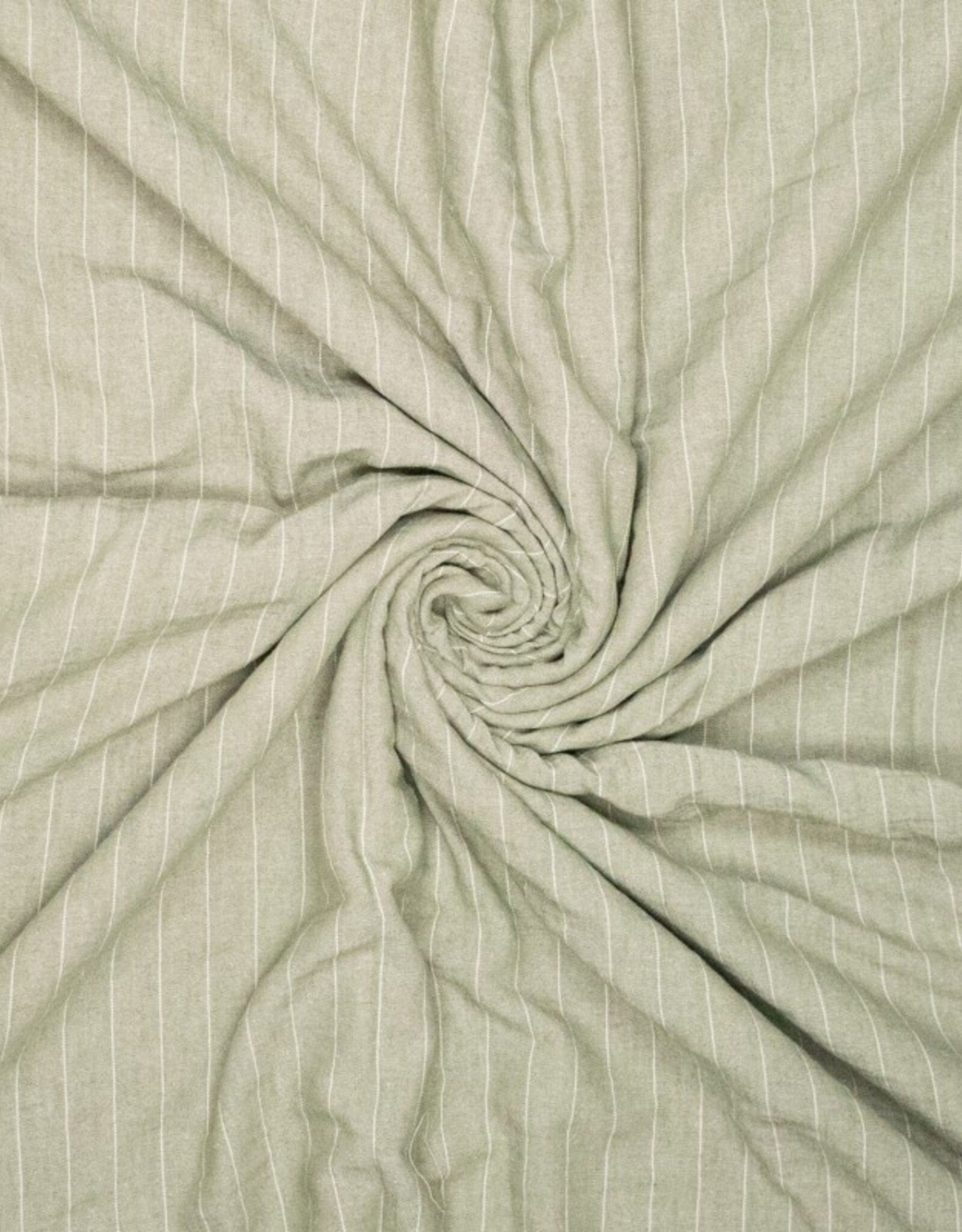 Linnenmengsel met krijtgestreep olijf
