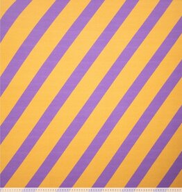 French terry schuine strepen paars/oranje