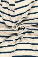 Gehaakt breisel gestreept ecru/marine - My Image