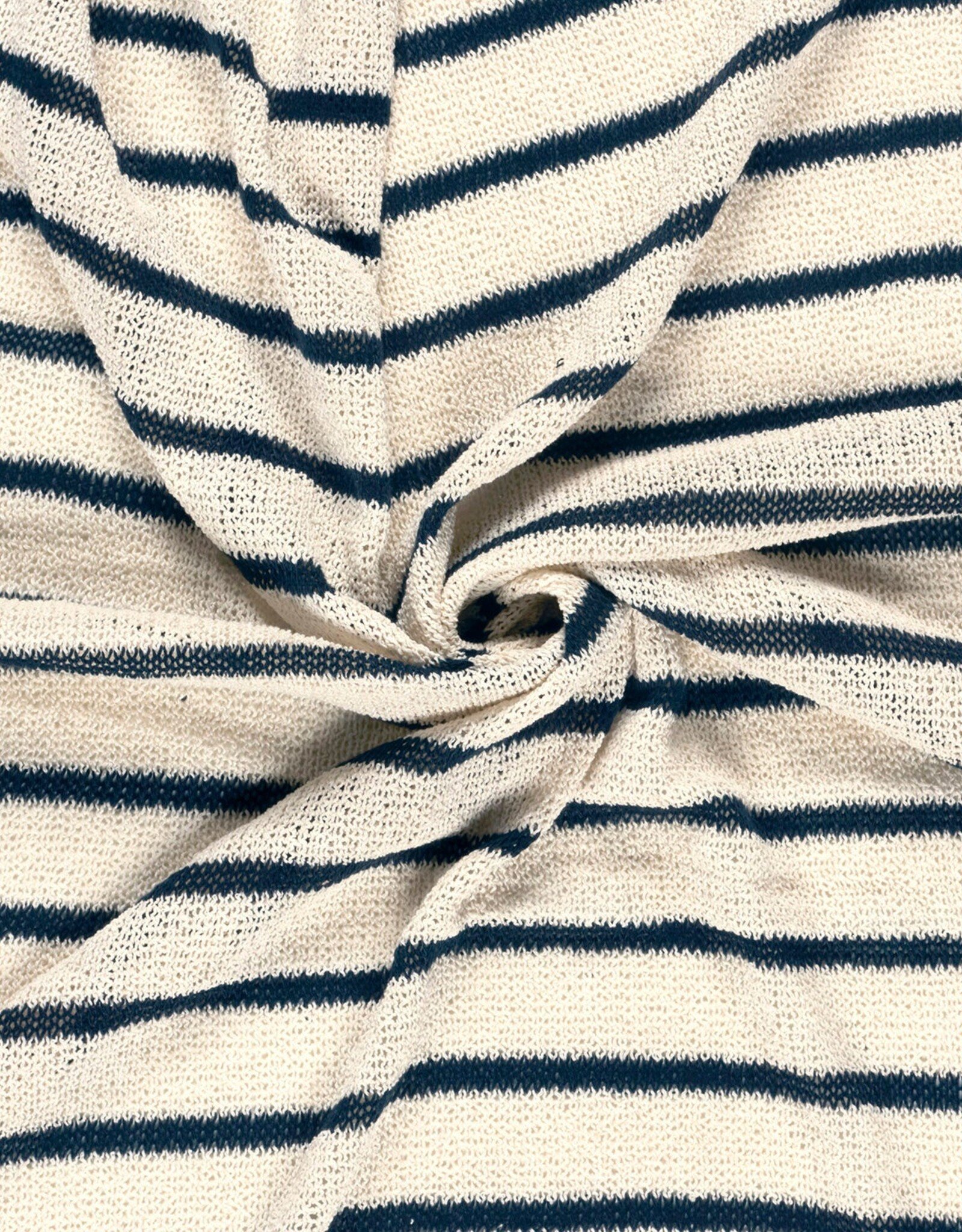 Gehaakt breisel gestreept ecru/marine - My Image