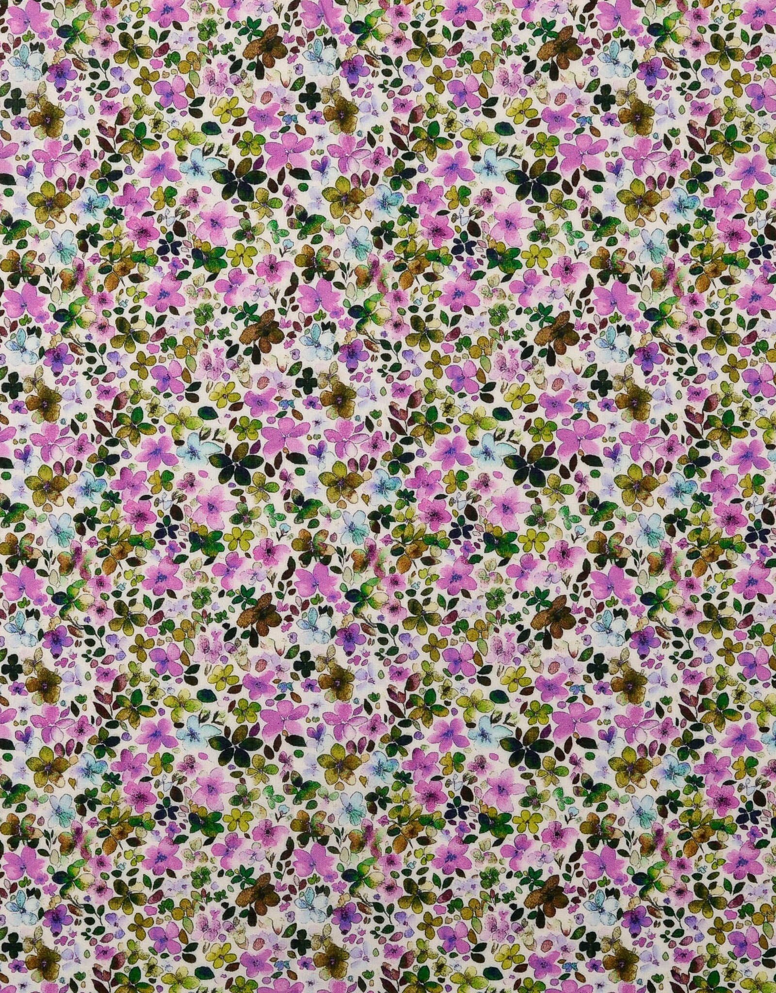 Zacht katoen popline gebloemd retro paars/rood