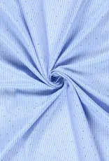 Gestreept katoen blauw/wit met zilver studs
