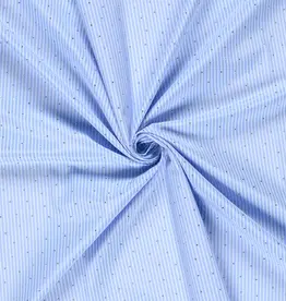 Gestreept katoen blauw/wit met zilver studs