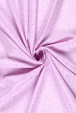 Gestreept katoen roze/wit met zilver studs