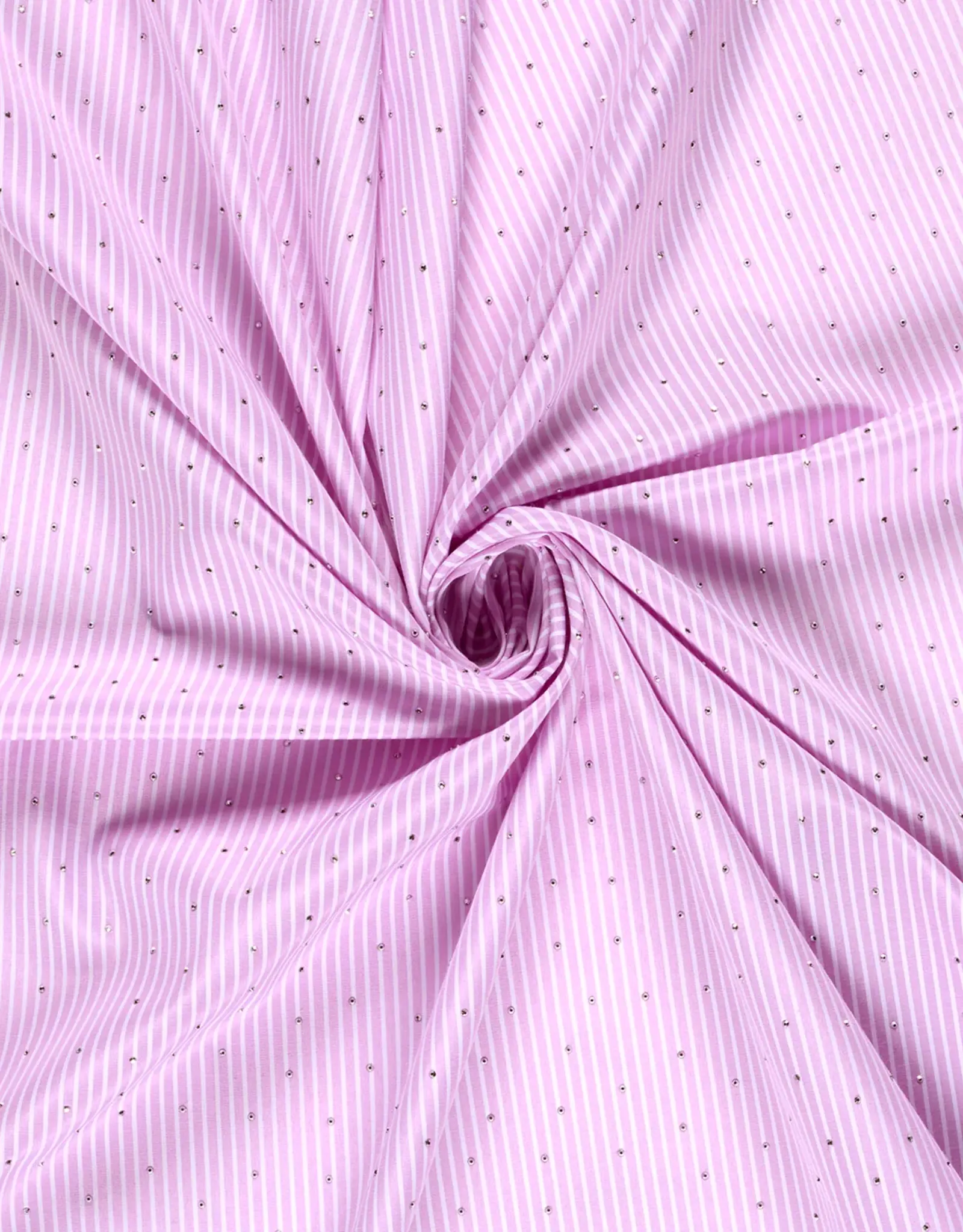 Gestreept katoen roze/wit met zilver studs