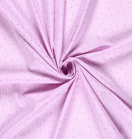 Gestreept katoen roze/wit met zilver studs