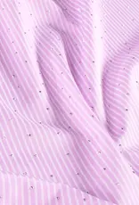 Gestreept katoen roze/wit met zilver studs