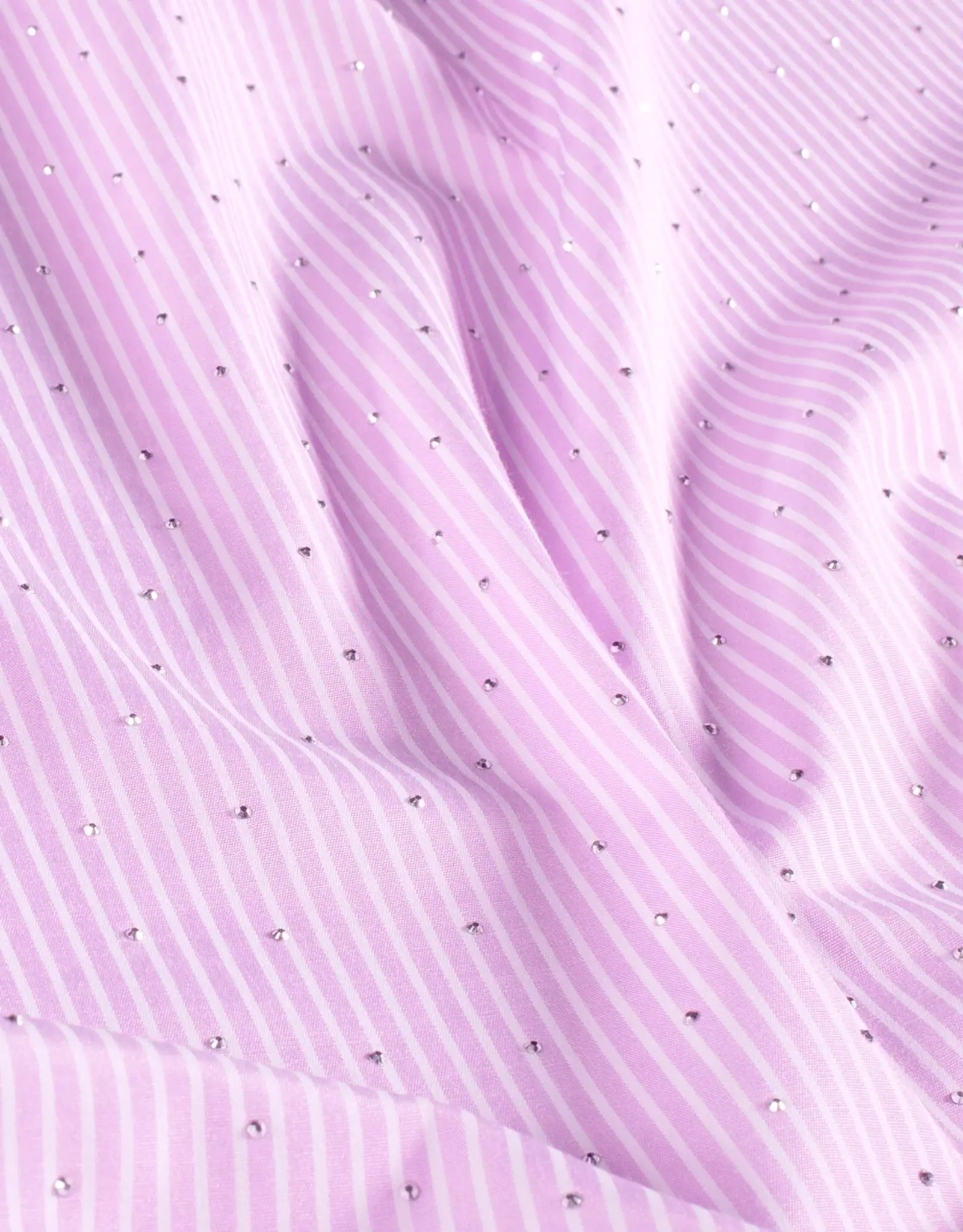 Gestreept katoen roze/wit met zilver studs