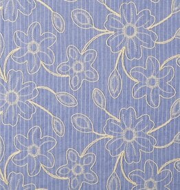 Gestreept katoen jeans met broderie ecru