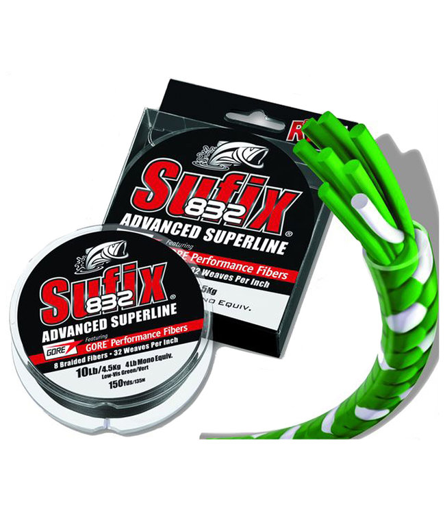 832 Advanced Superline Low-Vis Green Braided Fishing Line by Sufix