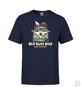 Old Guys Rule Good Vibrations Navy T Shirt