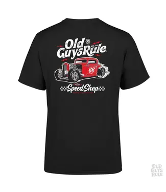 Old Guys Rule Speed Shop Black T Shirt