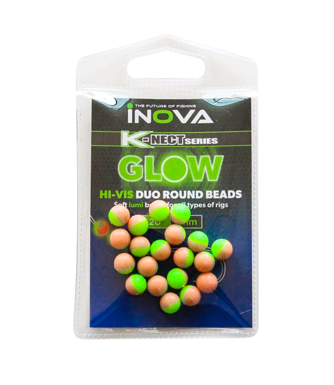 Hi-Vis Duo Round Glow Beads 6mm