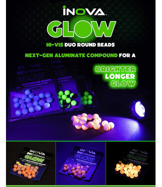 INOVA Hi-Vis Duo Round Glow Beads 8mm