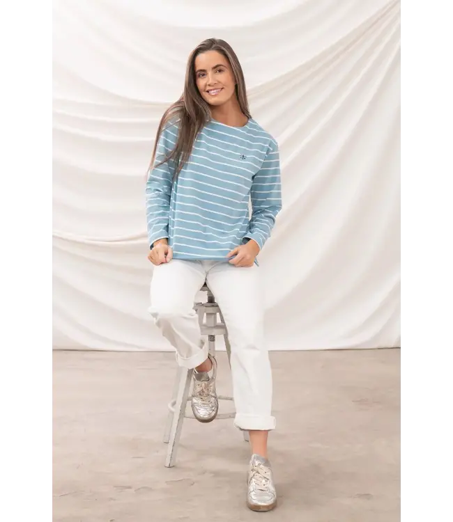 Lighthouse Ladies Causeway II Top L/S Marine Blue Stripe