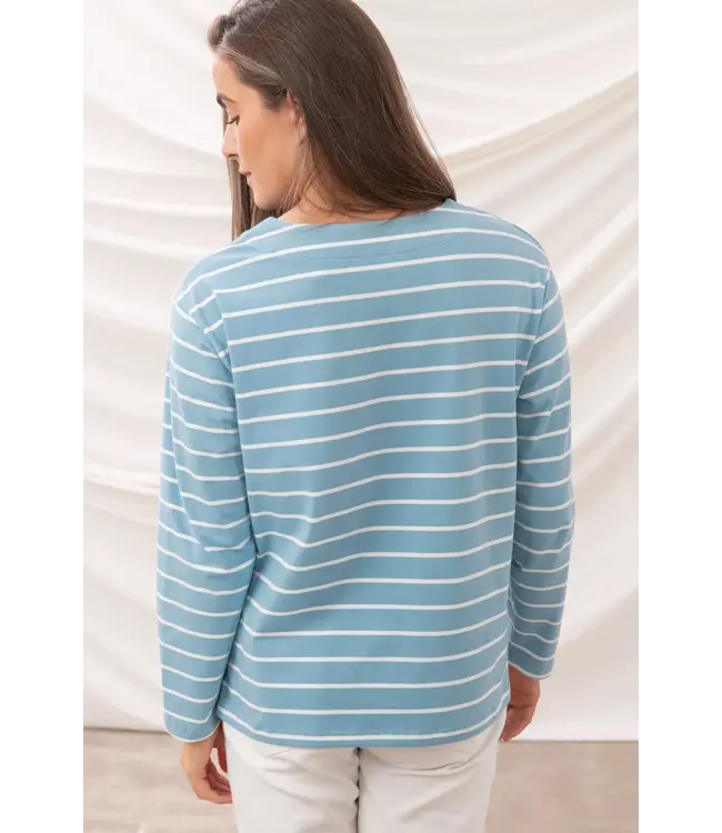 Lighthouse Ladies Causeway II Top L/S Marine Blue Stripe