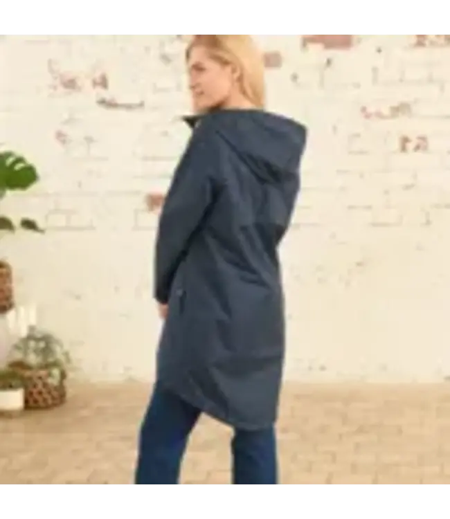 Lighthouse Ladies Beachcomber Long Coat Navy Dot