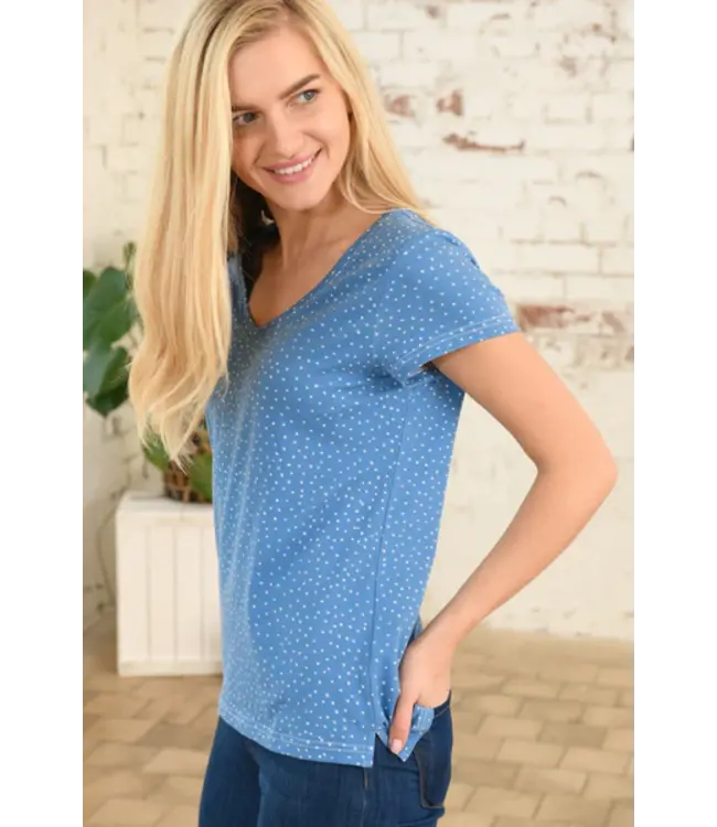 Lighthouse Ladies Ariana Tee Marine Blue Dot