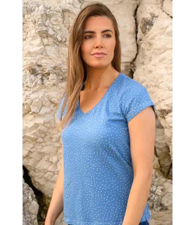 Lighthouse Ladies Ariana Tee Marine Blue Dot