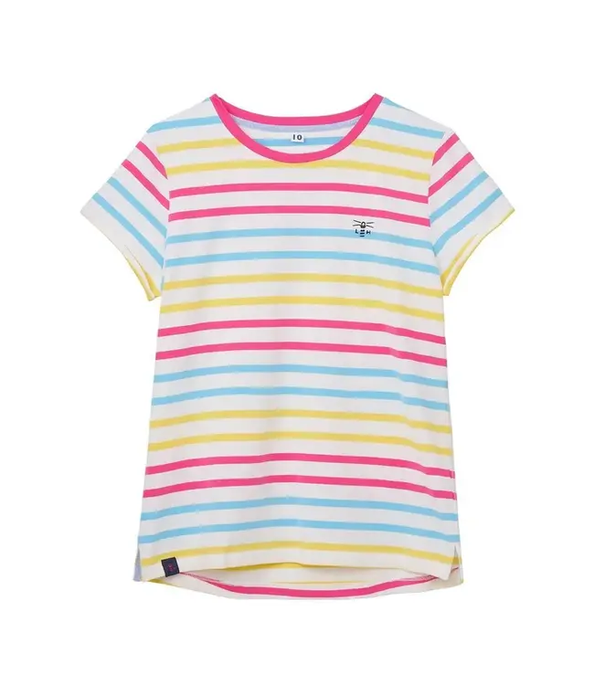 Lighthouse Ladies Causeway Tee Pink / Sky Blue Stripe