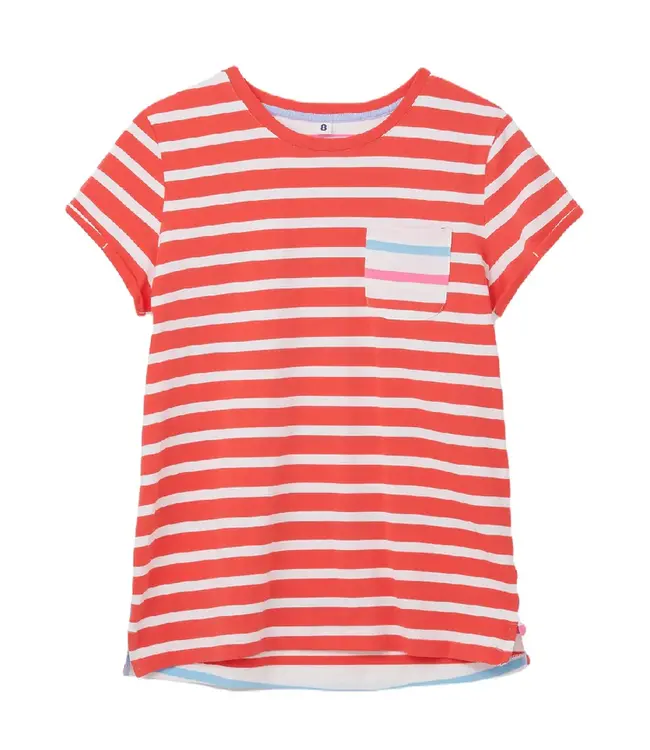 Lighthouse Ladies Causeway Tee Watermelon Stripe