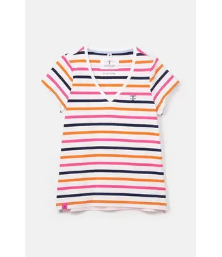 Lighthouse Lighthouse Ladies Ariana Tee Orange / Pink Stripe