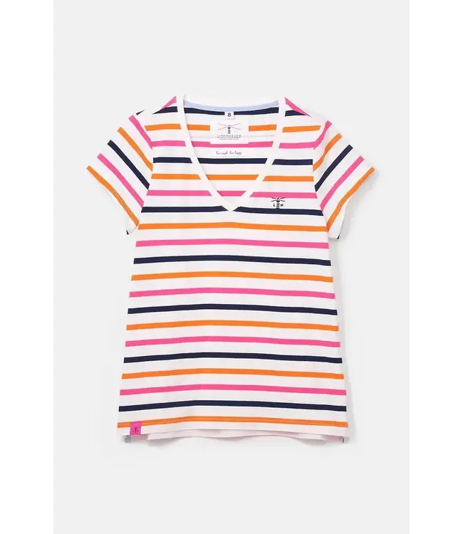Lighthouse Ladies Ariana Tee Orange / Pink Stripe