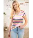 Lighthouse Ladies Ariana Tee Orange / Pink Stripe