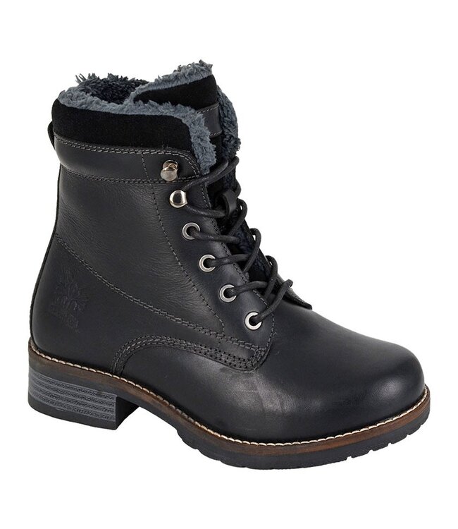 Black Leather Lined Ankle Boot