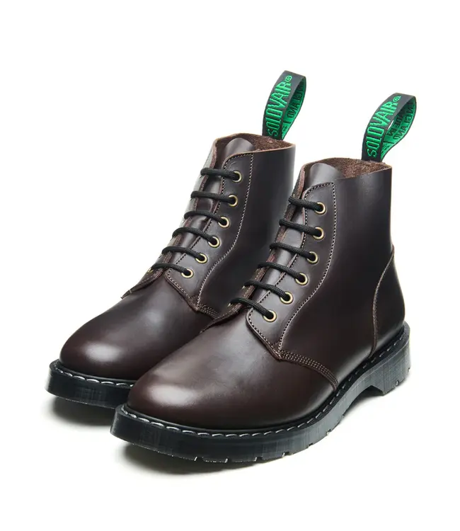 Solovair 6 Eye Derby Boot Greasy Brown