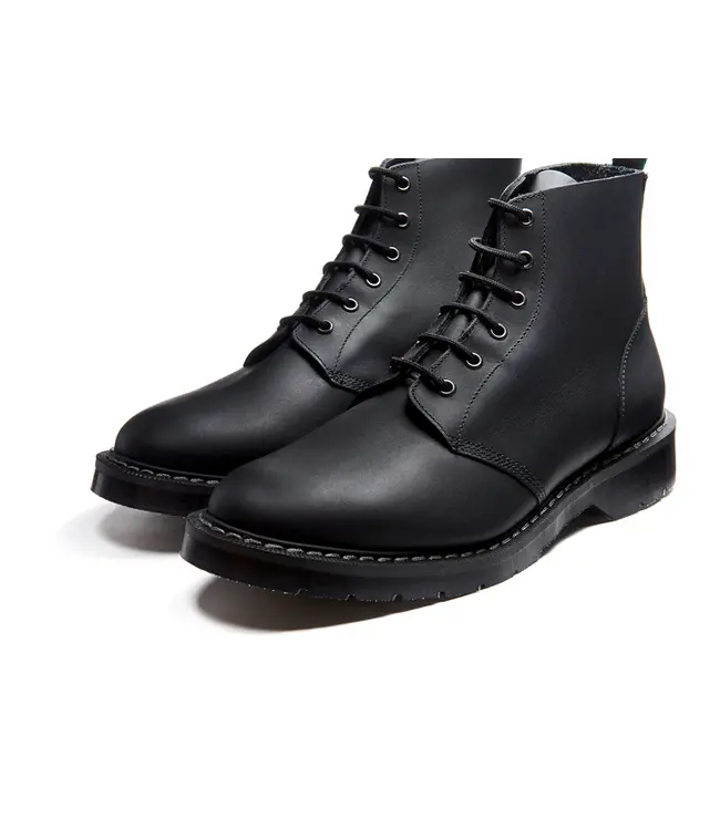 Solovair 6 Eye Derby Boot Black
