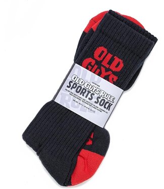 Old Guys Rule Stacked Logo Socks Navy / Red