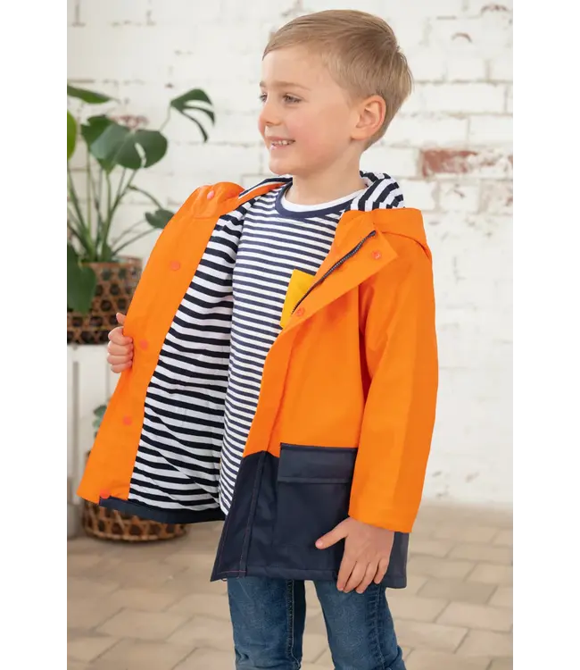 Lighthouse Kids Anchor Coat Navy / Orange