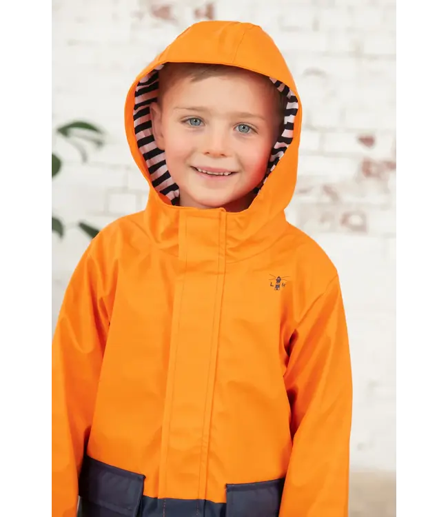 Lighthouse Kids Anchor Coat Navy / Orange