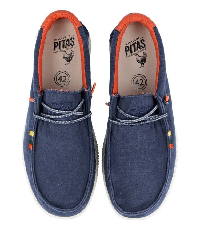 Walk In Pitas WP150 Wally - Flag Canvas Boat Shoes